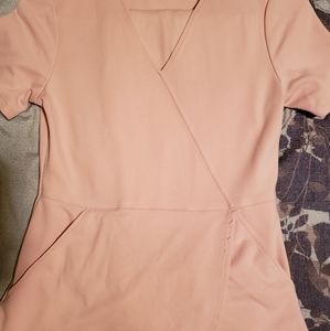 Jaanuu mock wrap tulip top pink xs